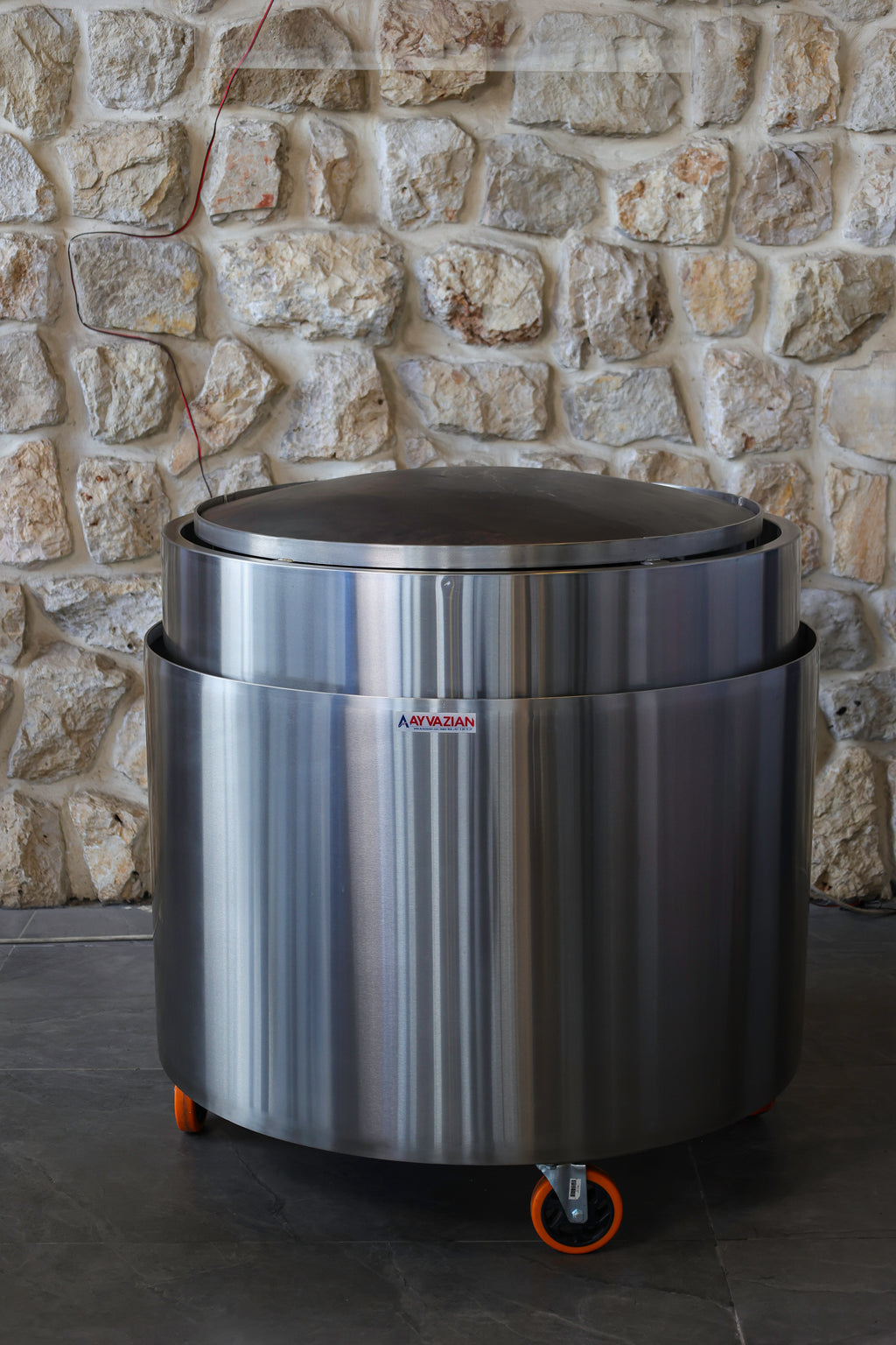 Saj grill on cabinet